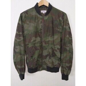 MEN'S S SMALL WALLACE & BARNES FOR J CREW CAMO MA-1 BOMBER JACKET CAMOUFLAGE